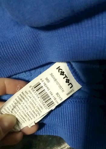 Mavi Kapüşonlu Erkek Çocuk Sweatshirt - Görsel 4