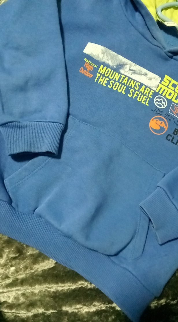 Mavi Kapüşonlu Erkek Çocuk Sweatshirt - Görsel 3