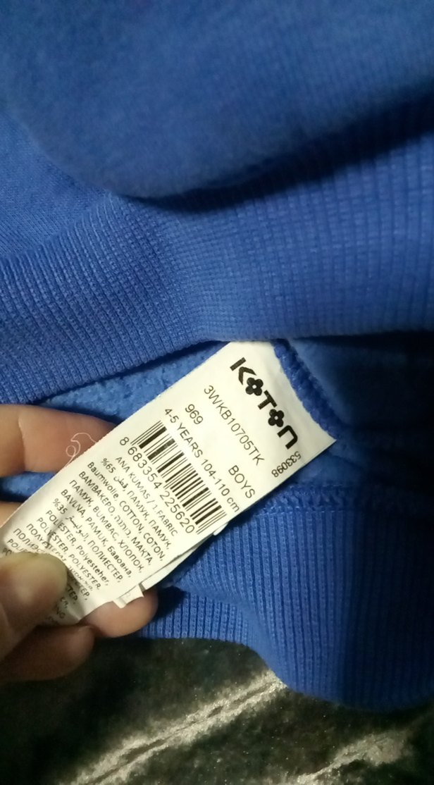 Mavi Kapüşonlu Erkek Çocuk Sweatshirt - Görsel 4