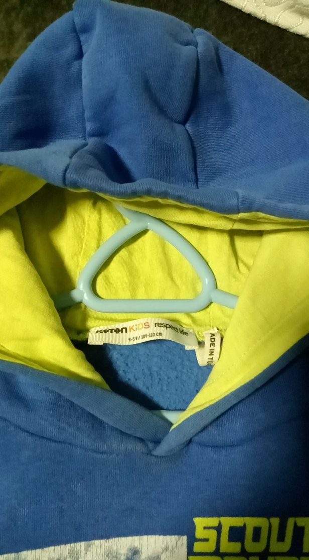 Mavi Kapüşonlu Erkek Çocuk Sweatshirt - Görsel 2