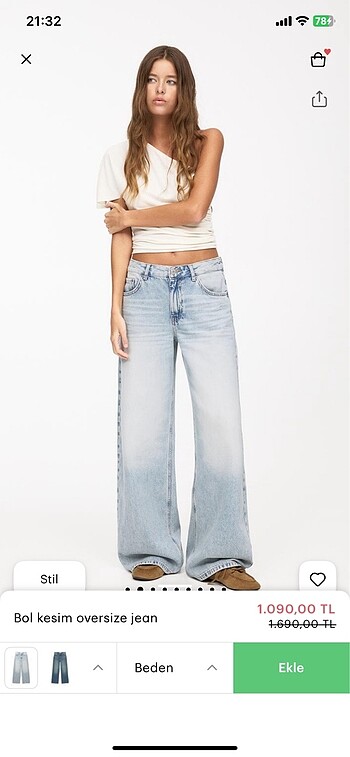 pull and bear wide leg jean