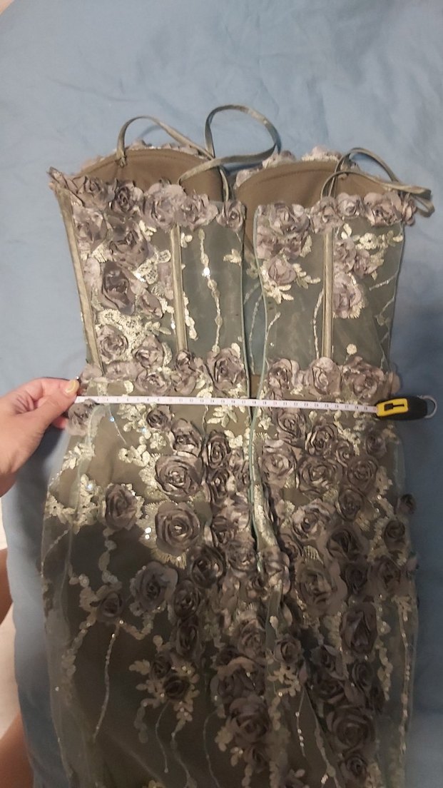 Bohem Kamuflaj Straplez Uzun Abiye Elbise - Görsel 5