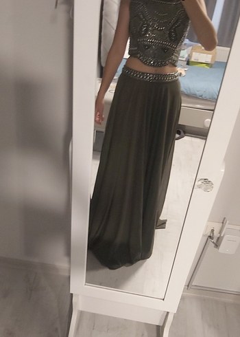 Uzun haki Bohem Elbise - Görsel 6