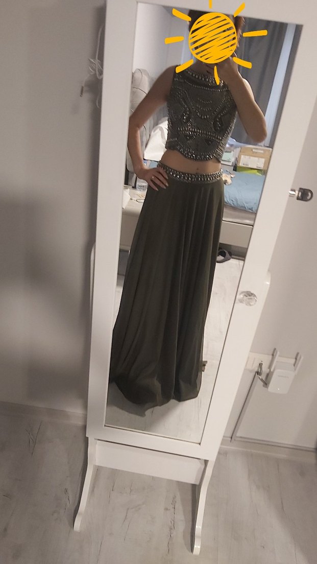 Uzun haki Bohem Elbise - Görsel 5