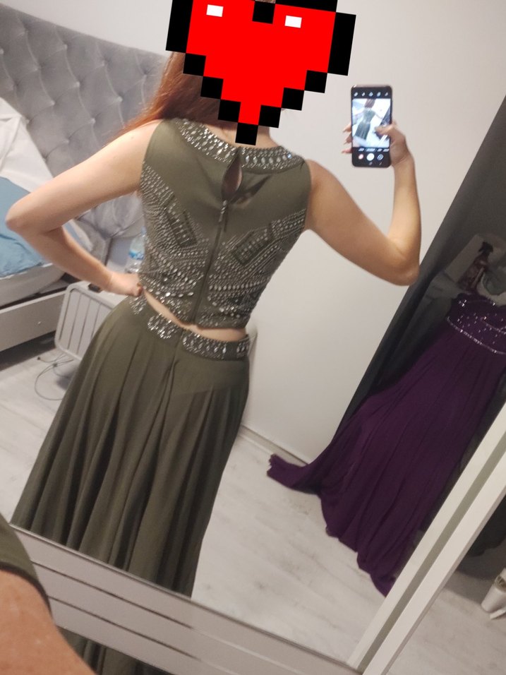 Uzun haki Bohem Elbise - Görsel 4