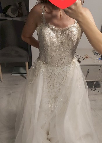 Modern Klasik Beyaz Balık gelinlik - Görsel 14