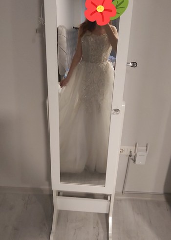 Modern Klasik Beyaz Balık gelinlik - Görsel 12