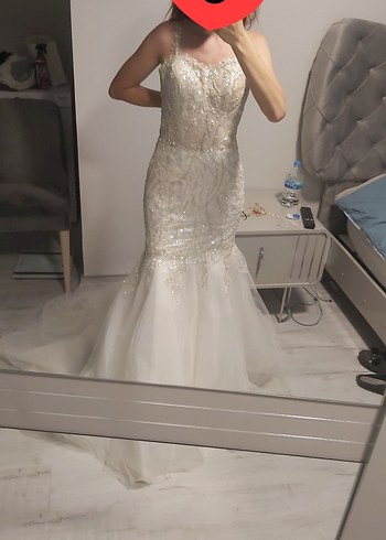 Modern Klasik Beyaz Balık gelinlik - Görsel 7