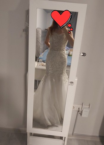 Modern Klasik Beyaz Balık gelinlik - Görsel 6