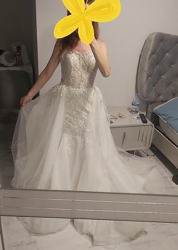 Modern Klasik Beyaz Balık gelinlik - Görsel 11