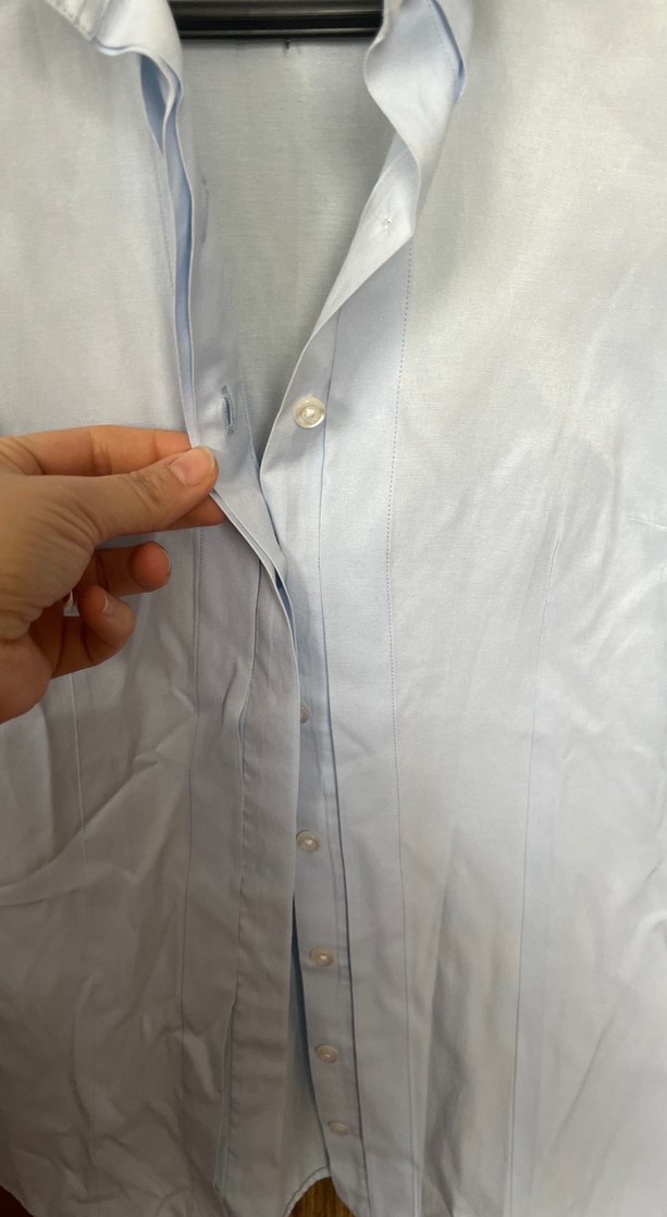 Kadın Beyaz Pamuklu Uzun Kollu Gömlek - Görsel 2