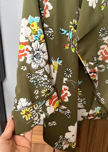 Çiçek Desenli Bohem Midi Kimono - Görsel 3