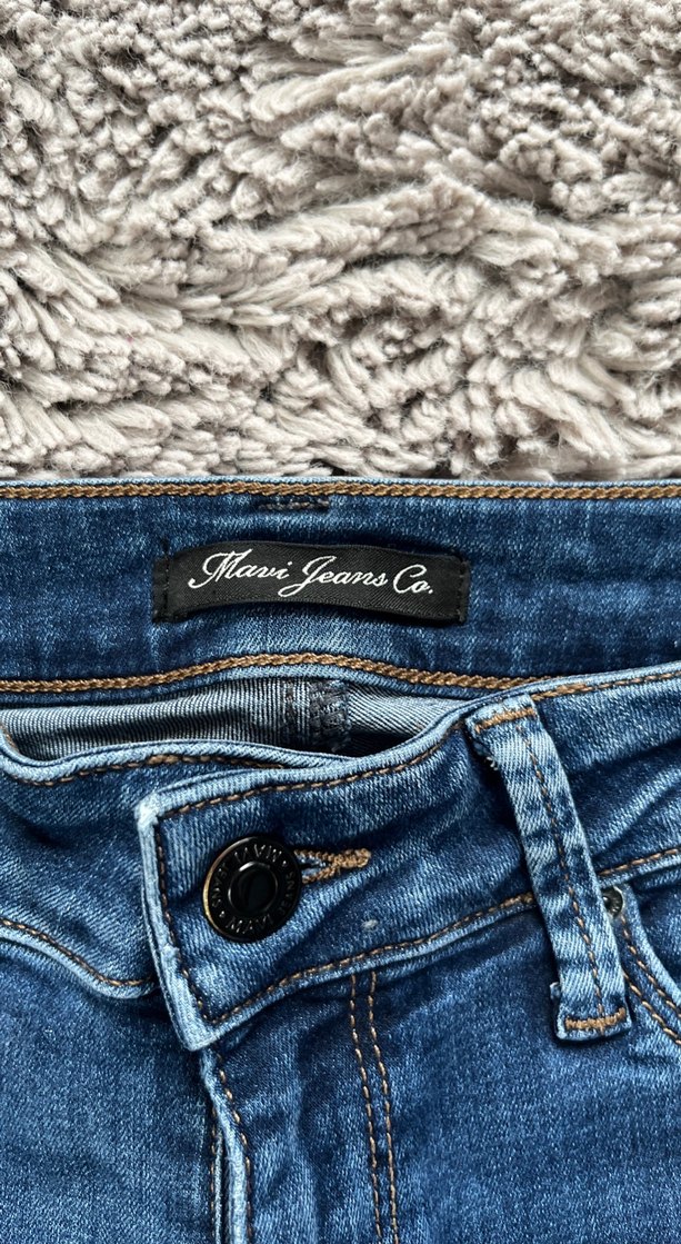 Navy Midi Kadın Kot Pantolon Fermuarlı - Görsel 2