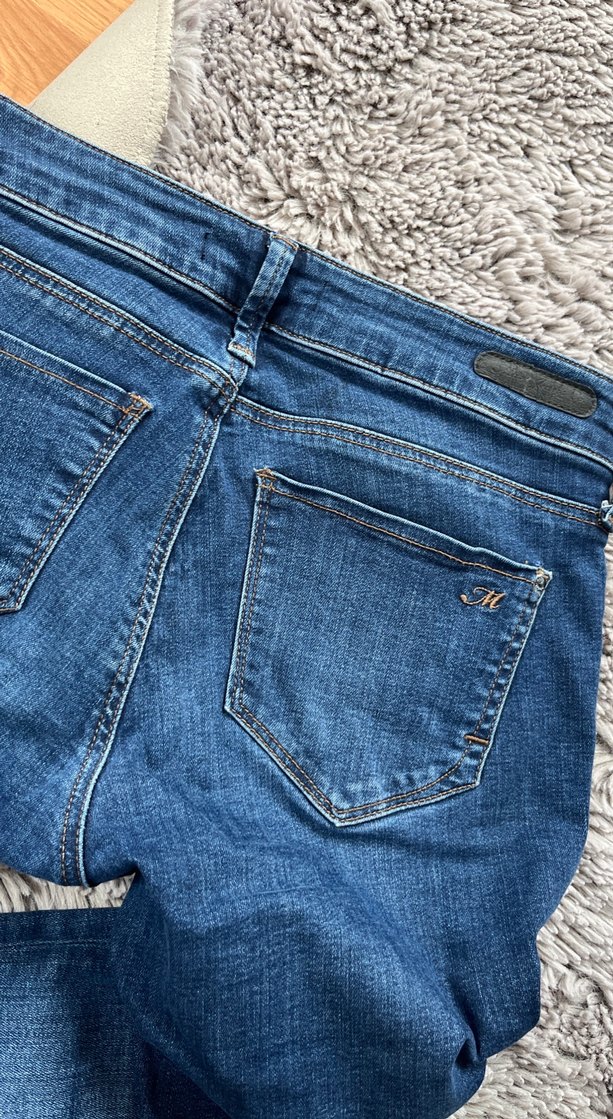 Navy Midi Kadın Kot Pantolon Fermuarlı - Görsel 3