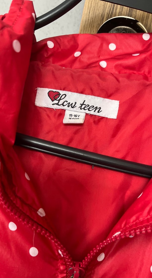 Kız Çocuk Puantiyeli Kırmızı Yağmurluk - Görsel 2