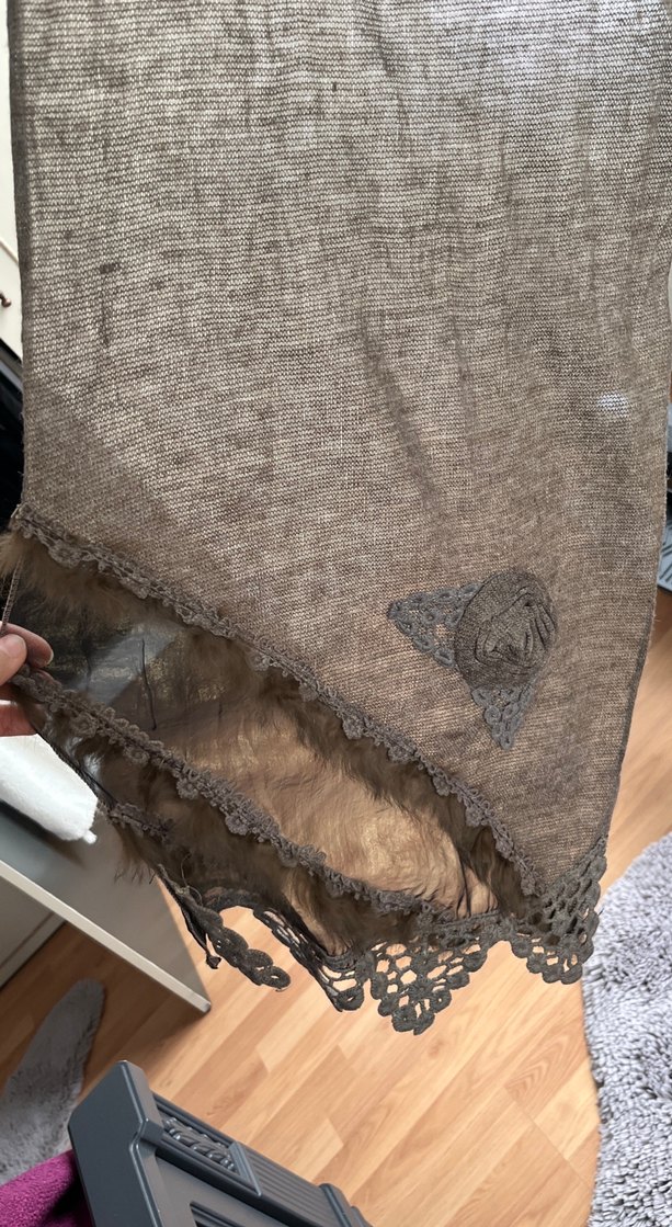 Kahverengi Bohem Kadın Örgü Atkı - Görsel 3