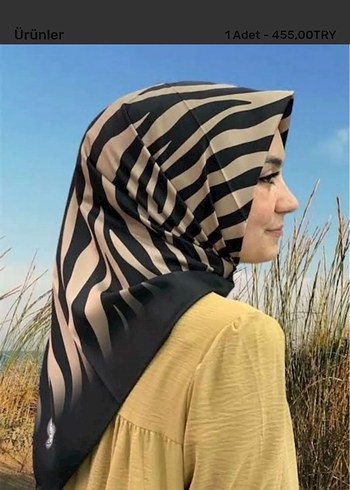 ZEBRA TİVİL EŞARP SİYAH VİZON