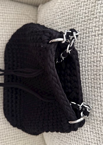 Kadın Siyah Örgü Triko Çanta - Görsel 3