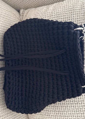 Kadın Siyah Örgü Triko Çanta - Görsel 2