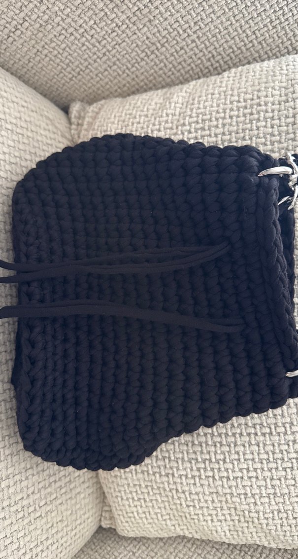 Kadın Siyah Örgü Triko Çanta - Görsel 2