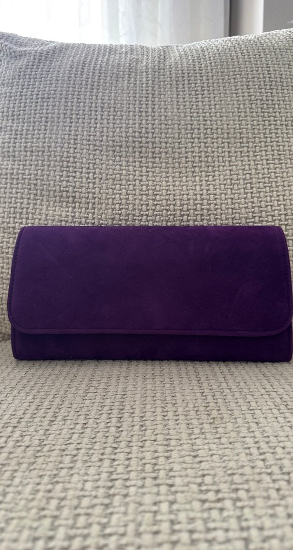 Mor Süet Kadın Portföy Çanta - Görsel 2