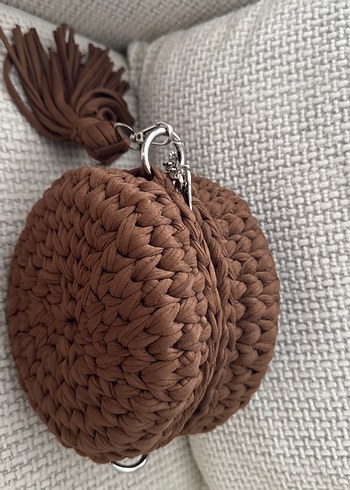 Püsküllü Örgü Bohem Kadın Çanta - Görsel 2