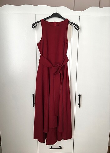 xs Beden Bordo şık elbise
