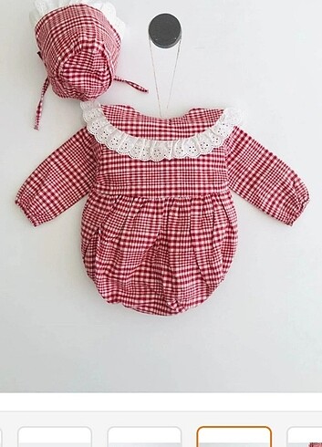Trendyol & Milla Miz bebek ekose potikareli şapkalı tulum