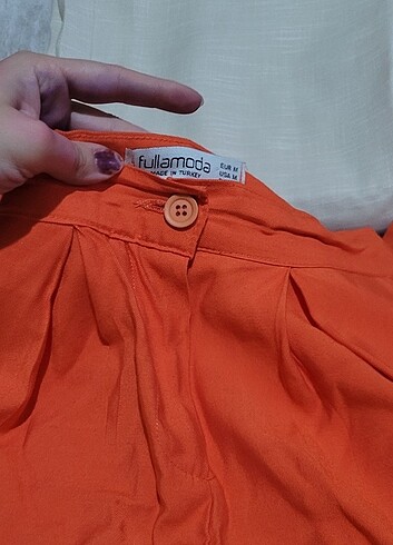 Turuncu yüksel bel kargo pantolon - Görsel 7
