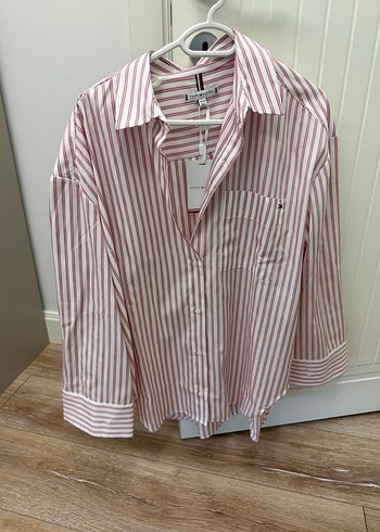 Tommy Hilfiger Pembe Cizgili Rahat Gomlek