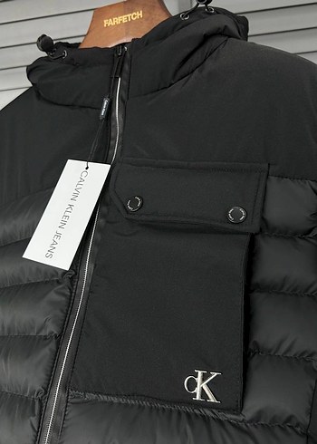 Calvin Klein Siyah Fermuarlı Erkek Street Wear Mont