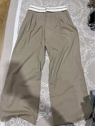 Stradivarius pileli wide leg kumaş pantolon