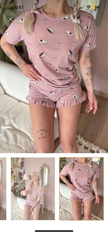 Şortlu pijama takımı