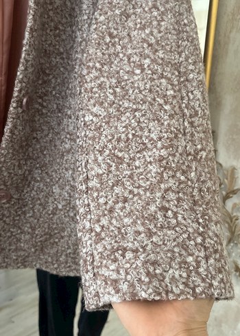 Kürklü Yaka Detaylı Gri Kadın Midi Kaban - Görsel 6