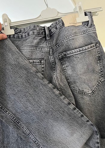 Gri Midi Kadın Kot Pantolon - Görsel 5