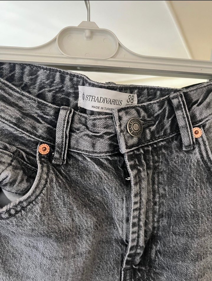 Gri Midi Kadın Kot Pantolon - Görsel 2