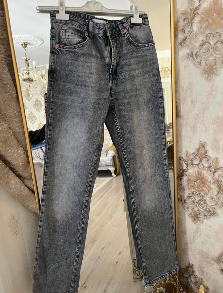 Gri Midi Kadın Kot Pantolon - Görsel 3