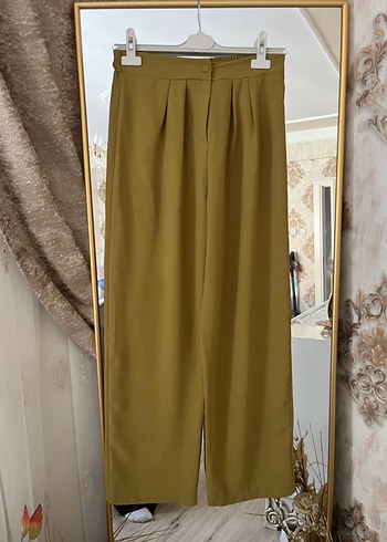 Kadın Haki Midi Kumaş Tulum Yüksek Yaka - Görsel 4
