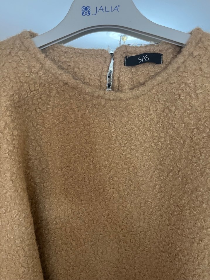 Camel Renkli Dökümlü Bohem Kadın Kaban - Görsel 4