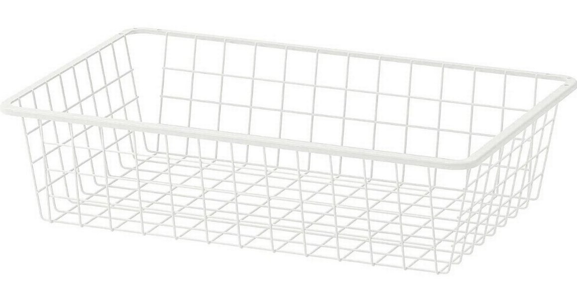 Beyaz Metal Tel Dolap Düzenleyici Sepet - Görsel 2