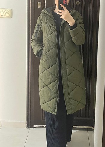 LC Waikiki Kadın Haki Kışlık Düğmeli Mont