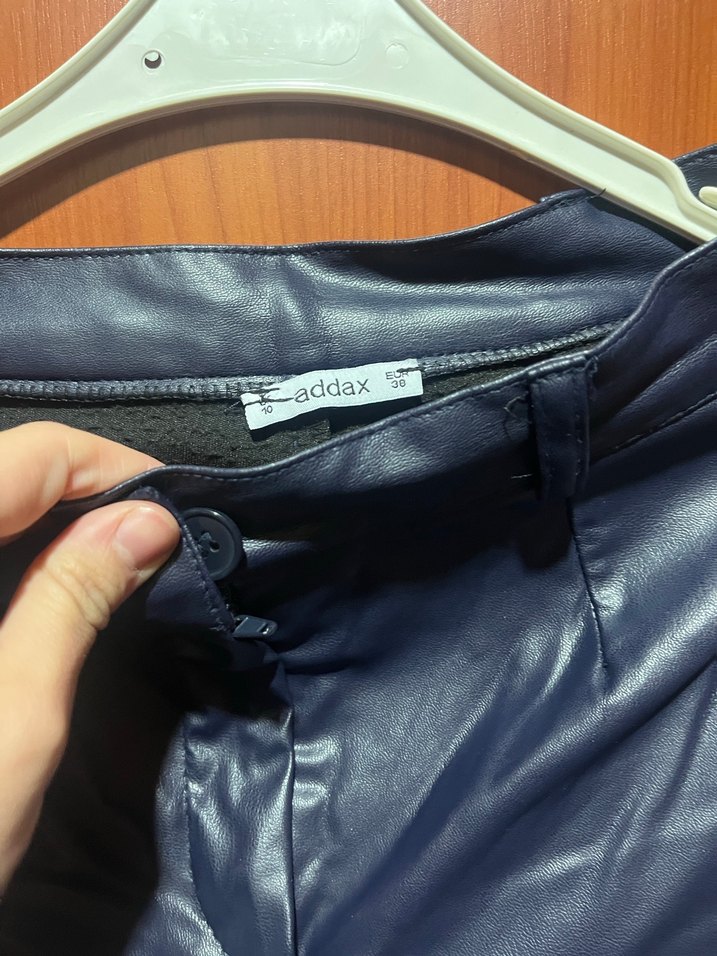 mavi Kadın deri Pantolon - Görsel 4