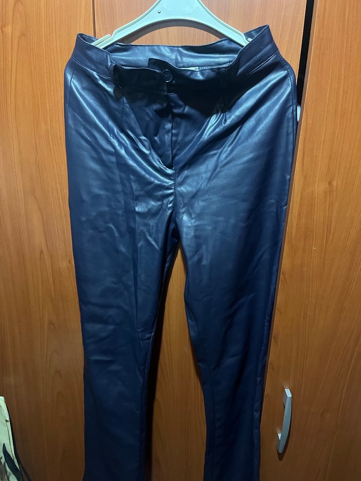 mavi Kadın deri Pantolon - Görsel 2