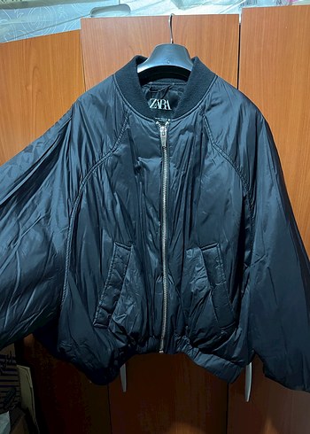 Zara Siyah Fermuarlı Kadın Ceket - Görsel 2