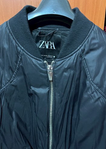 Zara Siyah Fermuarlı Kadın Ceket - Görsel 3