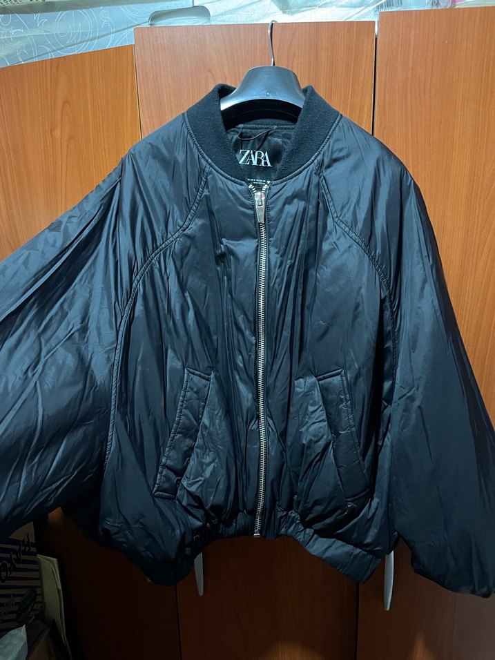 Zara Siyah Fermuarlı Kadın Ceket - Görsel 2