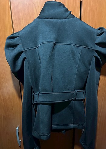 Kemerli Siyah Kadın Ceket - Görsel 4