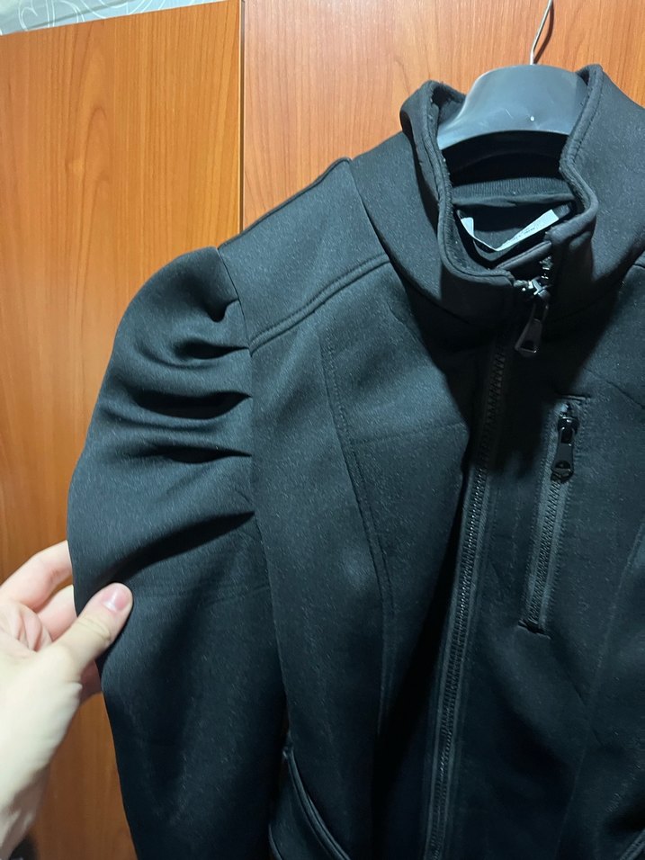 Kemerli Siyah Kadın Ceket - Görsel 3