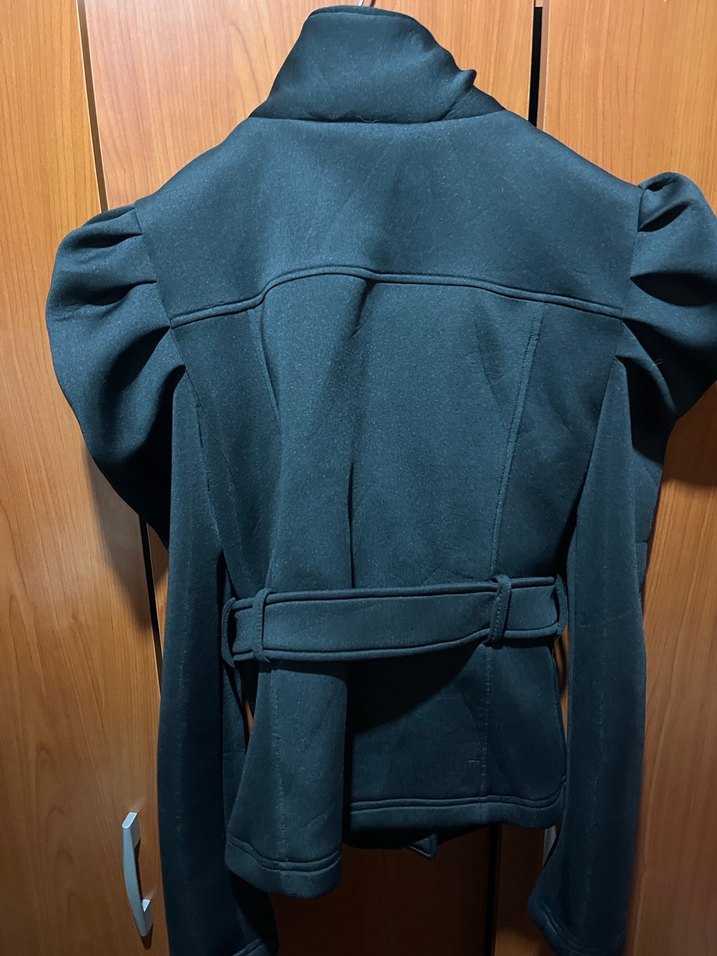 Kemerli Siyah Kadın Ceket - Görsel 4