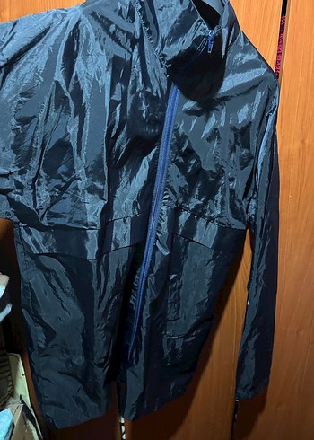 Siyah Erkek Midi Boy Fermuarlı Yağmurluk - Görsel 2